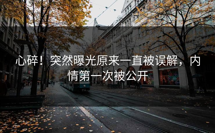 心碎！突然曝光原来一直被误解，内情第一次被公开